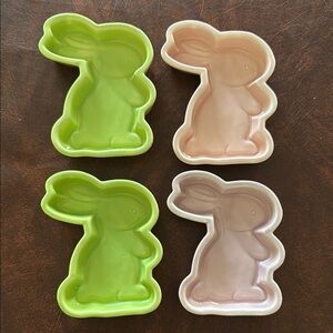 CERAMIC EASTER BUNNY DISHES BAKING COOKING SMALL SET OF 4